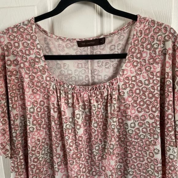 The Limited Cream & Pink Circle Print Blouse, Sz Medium - Picture 4 of 16